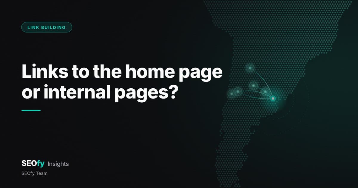 Dotted map of Argentina and Chile with a large node in Buenos Aires and threads to five smaller nodes, like internal pages. Title: Links to the home page or internal pages?